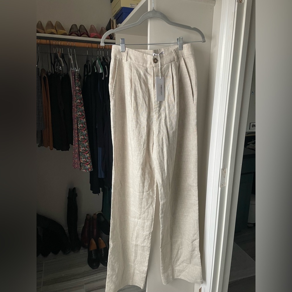 New with tags-Reformation Mason Linen pants